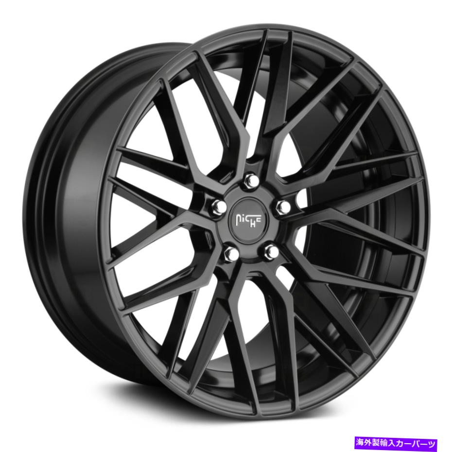 ホイール 4本セット ニッチM190ガンマホイール18x8(42、5x112、66.56)4のブラックリムセット Niche M190 GAMMA Wheels 18x8 (42, 5x112, 66.56) Black Rims Set of 4【並行輸入品】|Us Custom Parts Shop USDM