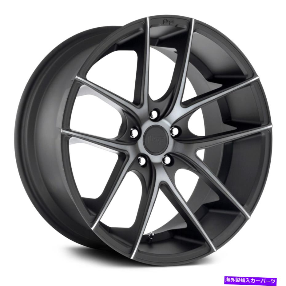 ホイール　４本セット ニッチM130タルガホイール18x8（40、5x114.3、72.56）4のブラックリムセット Niche M130 TARGA Wheels 18x8 (40, 5x114.3, 72.56) Black Rims Set of 4【並行輸入品】