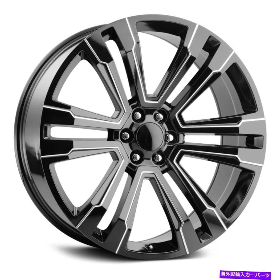 ホイール　４本セット レプリカ技術RT-4ホイール22x9（15、6x139.7、78.1）4のブラックリムセット Replica Tech RT-4 Wheels 22x9 (15, 6x139.7, 78.1) Black Rims Set of 4【並行輸入品】
