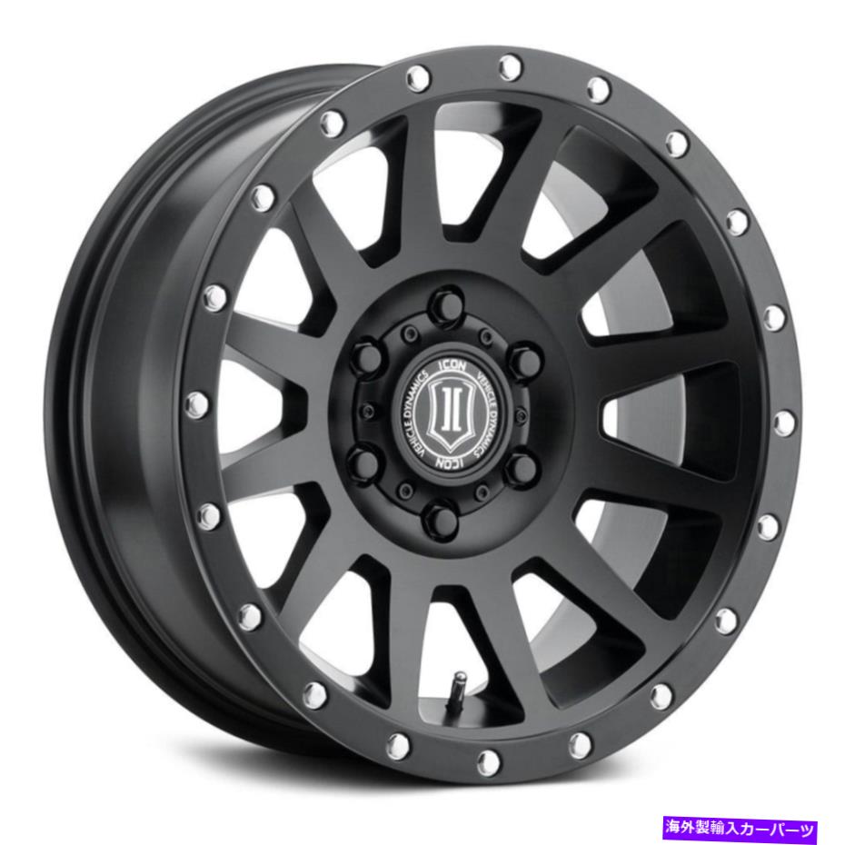 ホイール　４本セット アイコン合金圧縮ホイール17x8.5（0、6x139.7、106.1）4のブラックリムセット Icon Alloys COMPRESSION Wheels 17x8.5 (0, 6x139.7, 106.1) Black Rims Set of 4【並行輸入品】