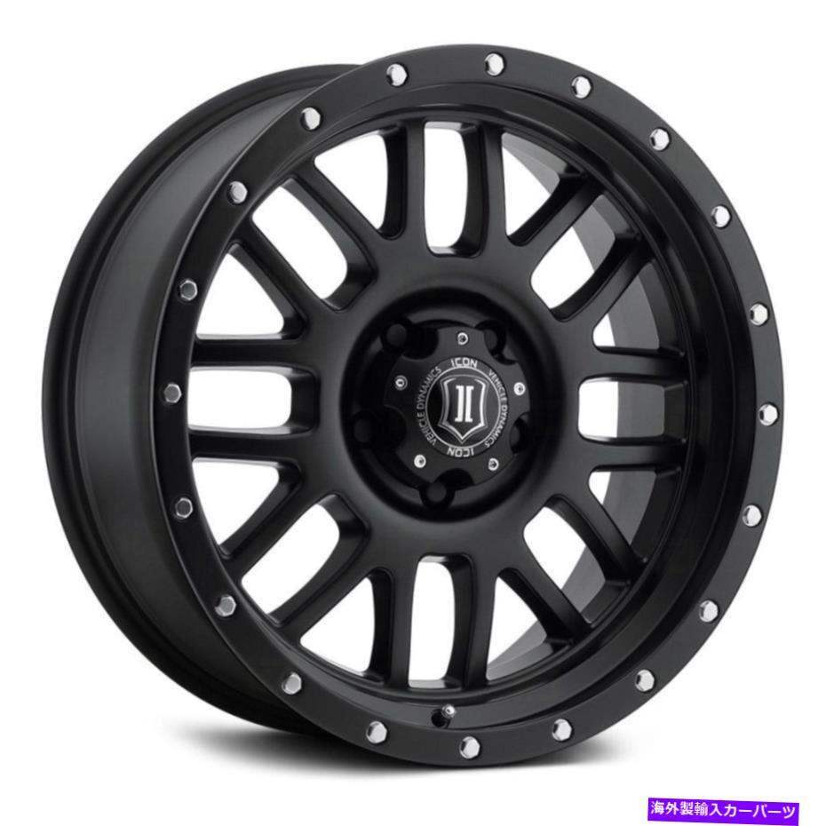 ホイール　４本セット アイコン合金アルファホイール17x8.5（0、6x139.7、106.1）4のブラックリムセット Icon Alloys ALPHA Wheels 17x8.5 (0, 6x139.7, 106.1) Black Rims Set of 4【並行輸入品】｜Us Custom Parts Shop USDM