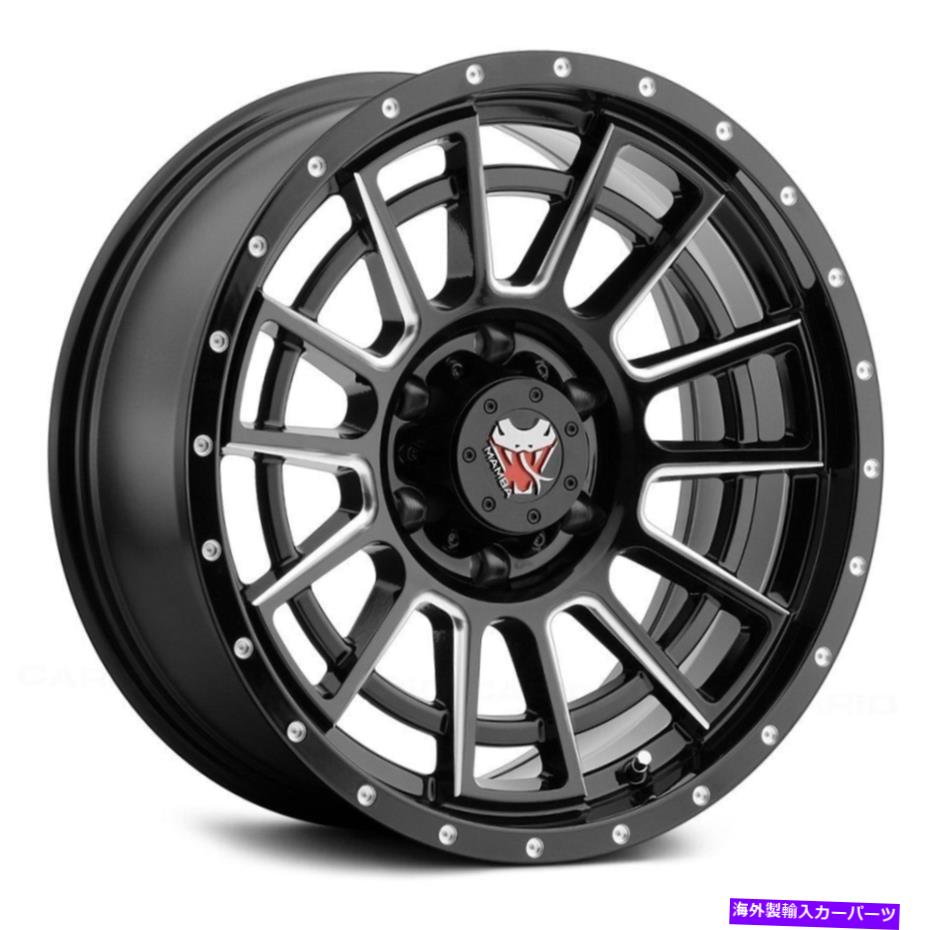 ホイール　４本セット Mamba M22ホイール20x9（12、6x139.7、106.1）4のブラックリムセット Mamba M22 Wheels 20x9 (12, 6x139.7, 106.1) Black Rims Set of 4【並行輸入品】