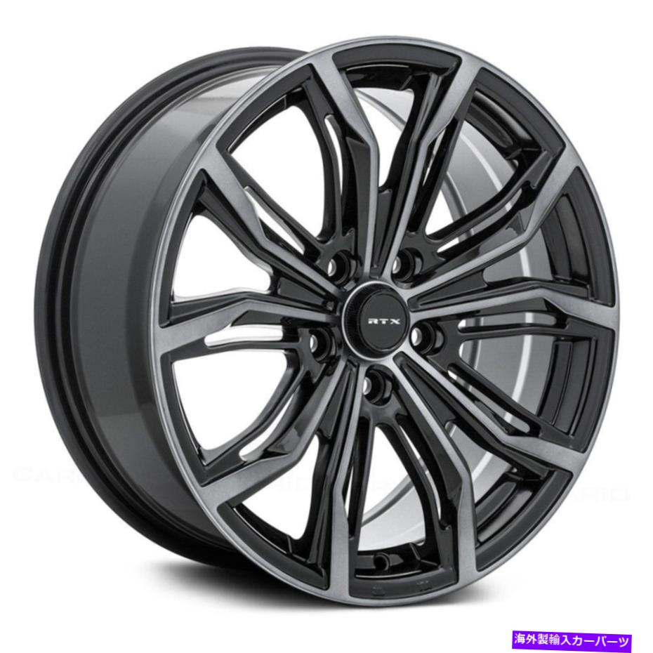 ホイール　４本セット RTXブラックウィドウホイール19x8.5（38、5x114.3、73.1）4のブラックリムセット RTX BLACK WIDOW Wheels 19x8.5 (38, 5x114.3, 73.1) Black Rims Set of 4【並行輸入品】