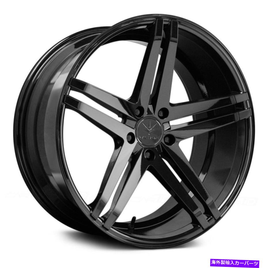 ホイール　４本セット Verde V39 Parallaxホイール20x9（20、5x120.65、74.1）4のブラックリムセット Verde V39 PARALLAX Wheels 20x9 (20, 5x120.65, 74.1) Black Rims Set of 4【並行輸入品】