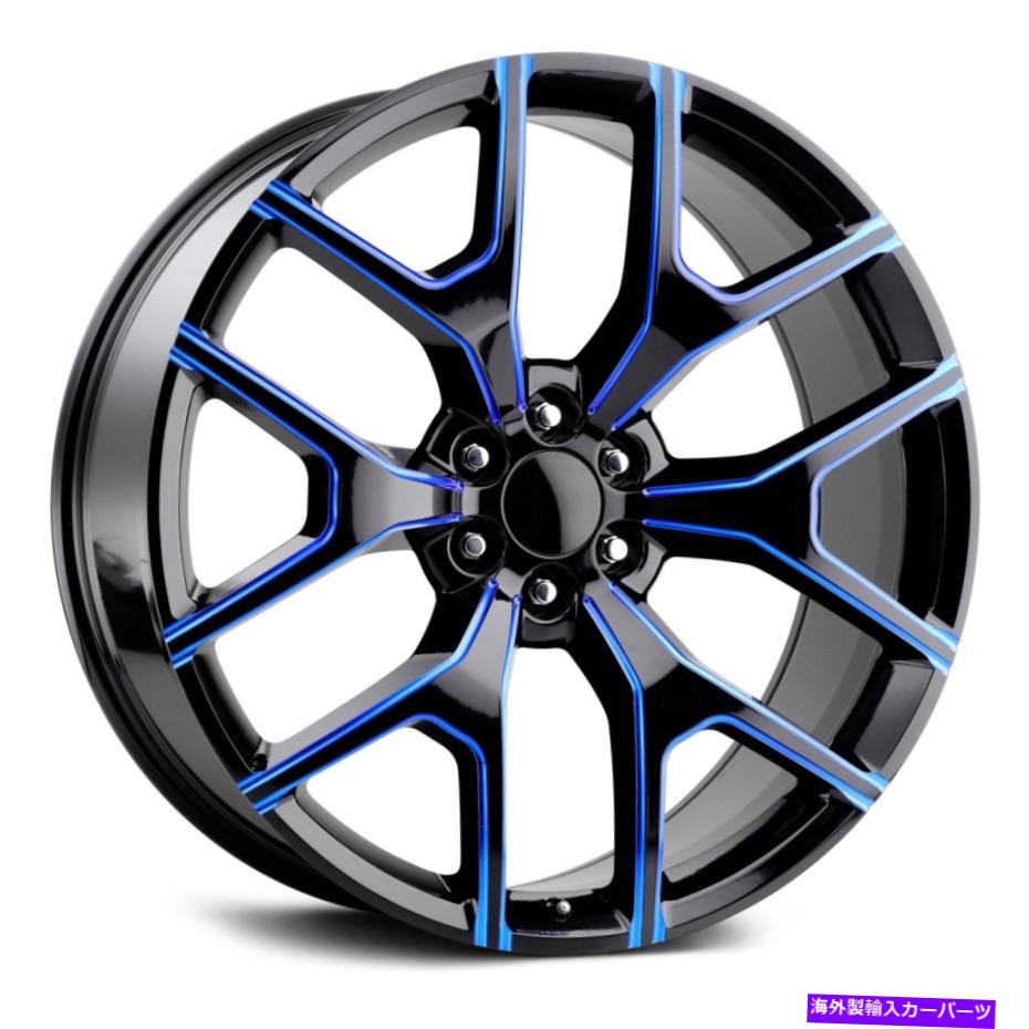 ホイール　４本セット レプリカ技術RT-6ホイール22x9（30、6x139.7、78.1）4のブラックリムセット Replica Tech RT-6 Wheels 22x9 (30, 6x139.7, 78.1) Black Rims Set of 4【並行輸入品】