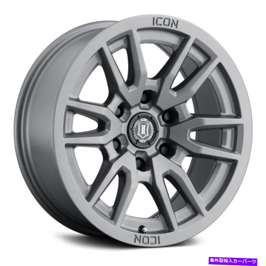 ホイール　４本セット アイコン合金ベクトル6ホイール17x8.5（0、6x139.7、106.1）4のチタンリムセット Icon Alloys VECTOR 6 Wheels 17x8.5 (0, 6x139.7, 106.1) Titanium Rims Set of 4【並行輸入品】 321,008円