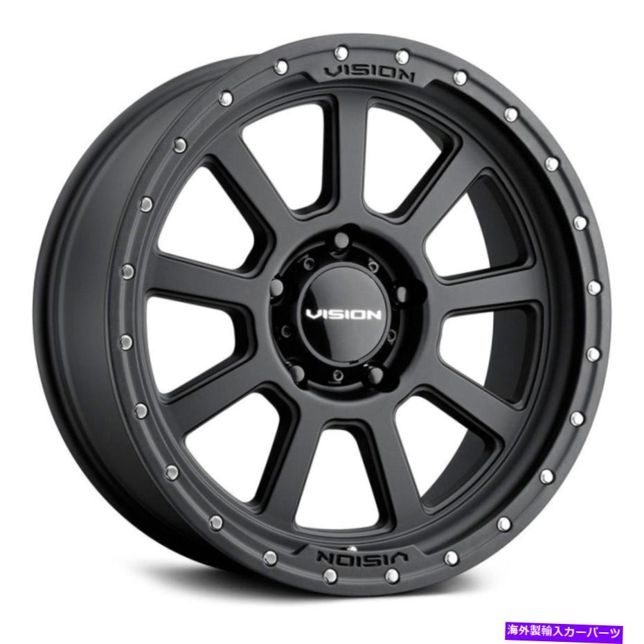 ホイール　４本セット ビジョン350 ojosホイール18x9（-12、8x165.1、125.2）4のブラックリムセット Vision 350 OJOS Wheels 18x9 (-12, 8x165.1, 125.2) Black Rims Set of 4【並行輸入品】
