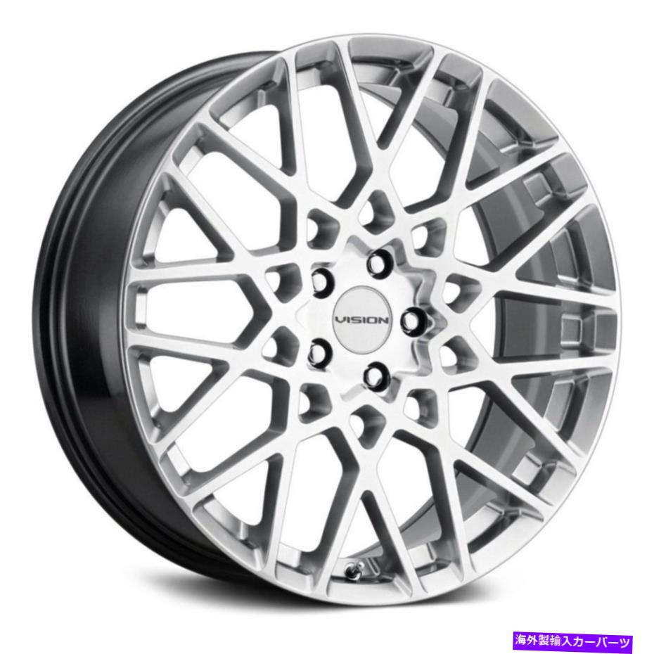 ホイール　４本セット ビジョン474反動車輪20x8.5（35、5x114.3、73.1）4のシルバーリムセット Vision 474 RECOIL Wheels 20x8.5 (35, 5x114.3, 73.1) Silver Rims Set of 4【並行輸入品】