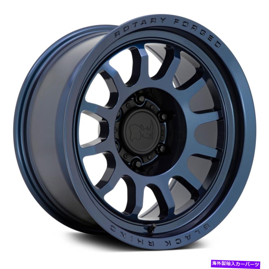ホイール　４本セット ブラックサイラピッドホイール17x8.5（10、5x150、110.1）4の青いリムセット Black Rhino RAPID Wheels 17x8.5 (10, 5x150, 110.1) Blue Rims Set of 4【並行輸入品】