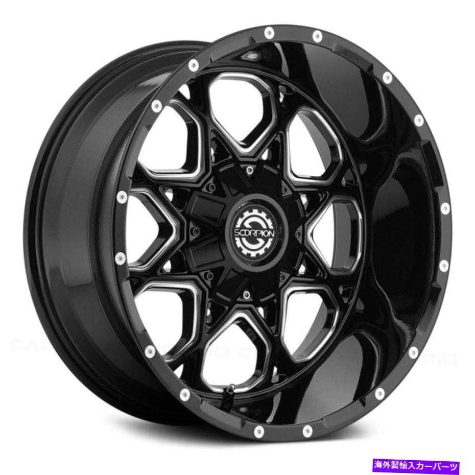 ホイール　４本セット Scorpion SC10ホイール20x9（-12、6x139.7、106.1）4のブラックリムセット Scorpion SC10 Wheels 20x9 (-12, 6x139.7, 106.1) Black Rims Set of 4【並行輸入品】