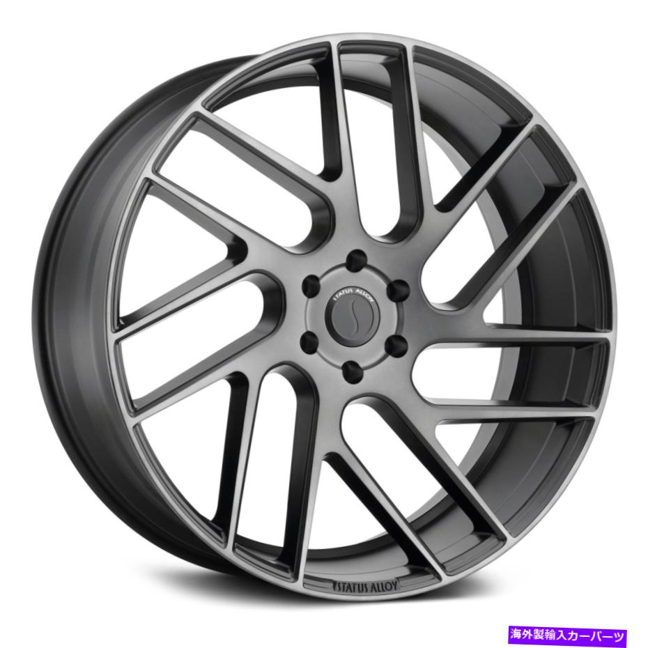 ホイール　４本セット ステータスジャガーノートホイール22x9.5（30、5x120.65、76.1）4のグラファイトリムセット Status JUGGERNAUT Wheels 22x9.5 (30, 5x120.65, 76.1) Graphite Rims Set of 4【並行輸入品】