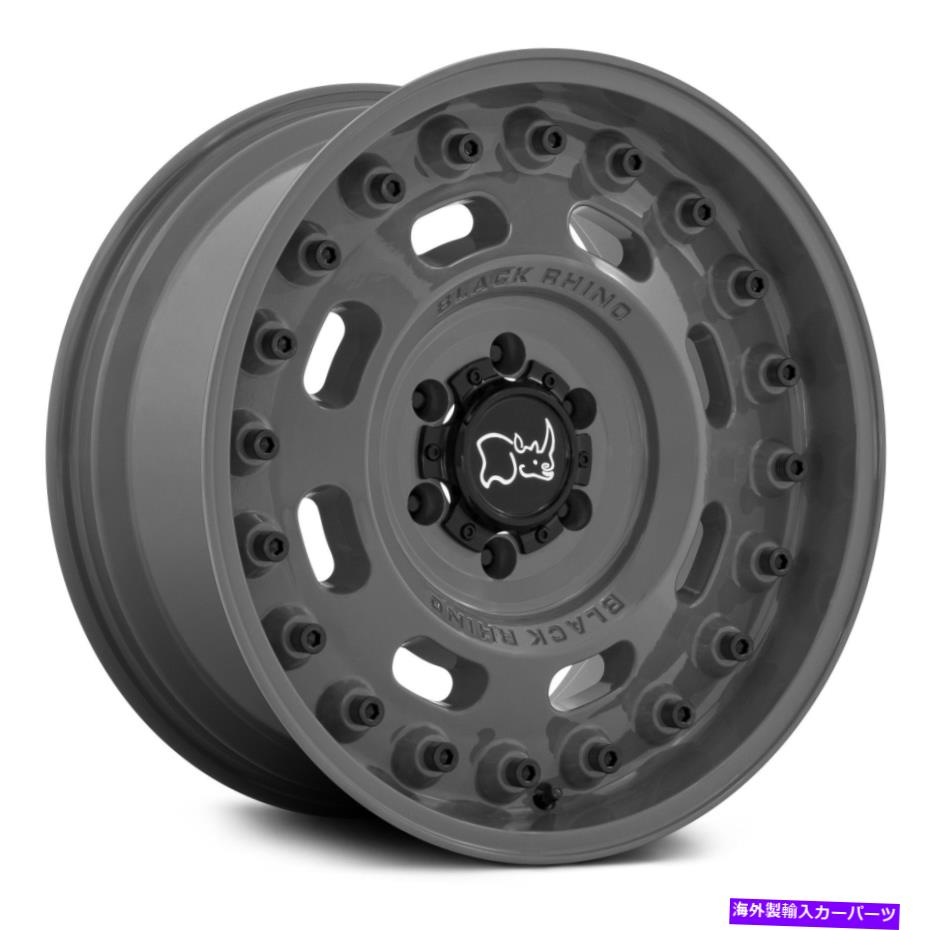 ホイール　４本セット ブラックサイアクスルホイール18x9.5（-18、8x165.1、125.1）4の灰色のリムセット Black Rhino Axle Wheels 18x9.5 (-18, 8x165.1, 125.1) Grey Rims Set of 4【並行輸入品】