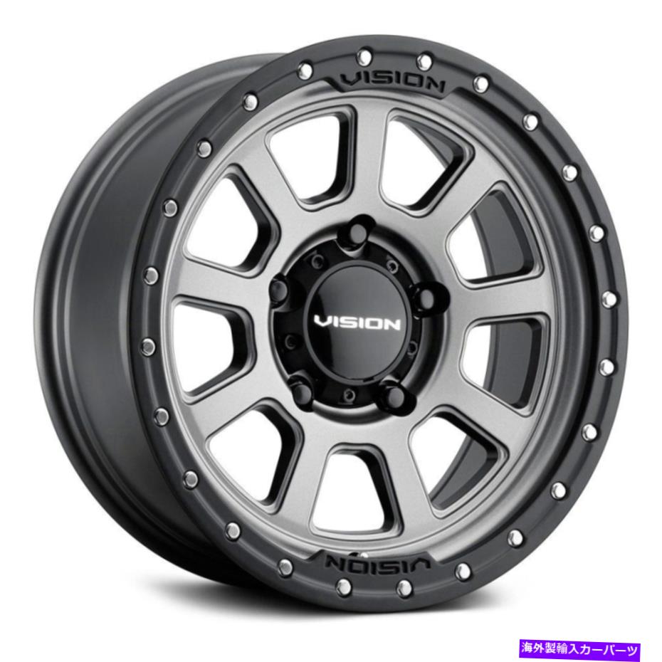 ホイール　４本セット ビジョン350 ojosホイール18x9（-12、8x165.1、125.2）4のグレーリムセット Vision 350 OJOS Wheels 18x9 (-12, 8x165.1, 125.2) Gray Rims Set of 4【並行輸入品】