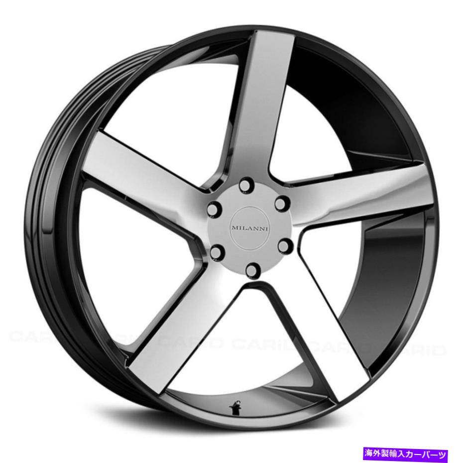 ホイール　４本セット Milanni 472スイッチバックホイール24x9.5（30、6x135、87.1）4のブラックリムセット Milanni 472 SWITCHBACK Wheels 24x9.5 (30, 6x135, 87.1) Black Rims Set of 4【並行輸入品】