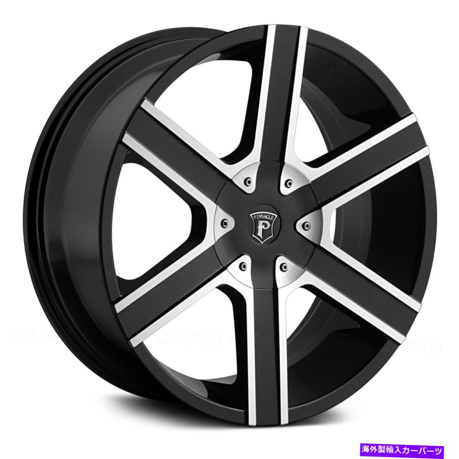 ホイール　４本セット ピナクルP92ギャラントホイール20x8.5（38、5x114.3、73.1）4のブラックリムセット Pinnacle P92 GALLANT Wheels 20x8.5 (38, 5x114.3, 73.1) Black Rims Set of 4【並行輸入品】