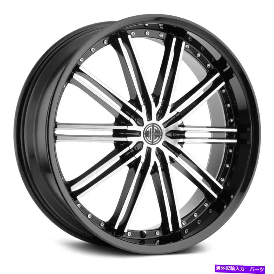 ホイール　４本セット 2crave番号53ホイール22x8.5（38、5x110、74.1）4のブラックリムセット 2Crave NUMBER 53 Wheels 22x8.5 (38, 5x110, 74.1) Black Rims Set of 4【並行輸入品】
