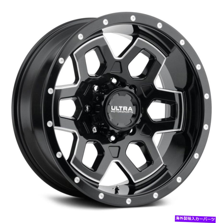 ホイール　４本セット 露出したラグホイールを備えたウルトラ217bmウォーロック18x9（12、8x165.1）4のリムセット Ultra 217BM WARLOCK WITH EXPOSED LUGS Wheels 18x9 (12, 8x165.1) Rims Set of 4【並行輸入品】