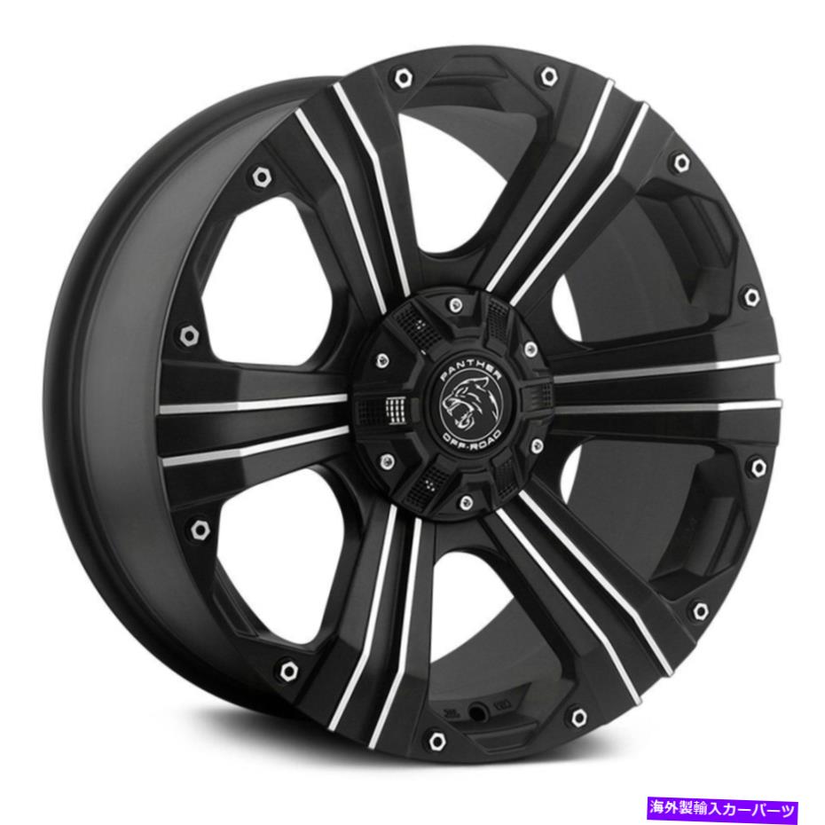 ホイール　４本セット パンサーオフロード902ホイール20x9（15、6x139.7、106.1）4のブラックリムセット Panther Offroad 902 Wheels 20x9 (15, 6x139.7, 106.1) Black Rims Set of 4【並行輸入品】