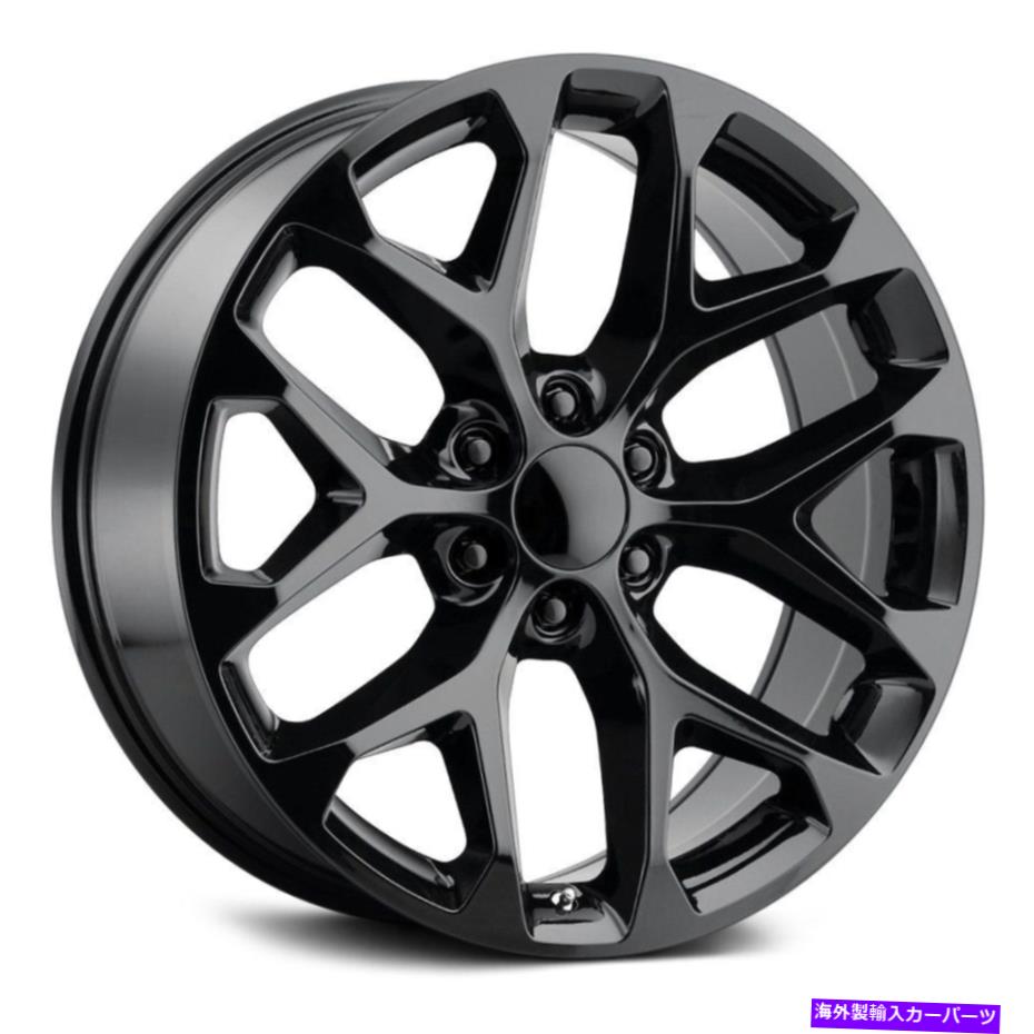ホイール　４本セット Voxxレプリカスノーフレークホイール20x9（27、6x139.7、78.1）4のブラックリムセット Voxx Replica SNOWFLAKE Wheels 20x9 (27, 6x139.7, 78.1) Black Rims Set of 4【並行輸入品】
