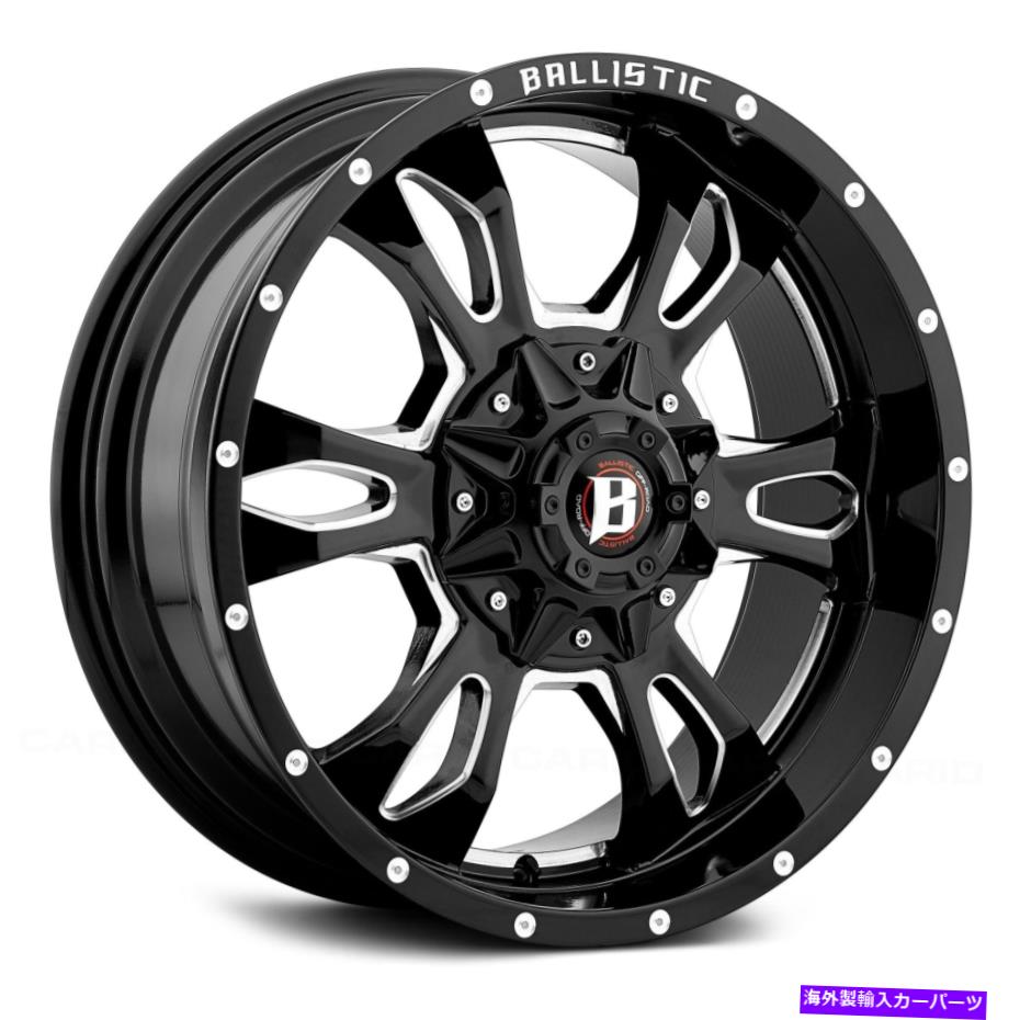 ホイール　４本セット 弾道オフロード957メイスホイール20x9（-12、6x139.7）4のブラックリムセット Ballistic Off-Road 957 MACE Wheels 20x9 (-12, 6x139.7) Black Rims Set of 4【並行輸入品】｜Us Custom Parts Shop USDM