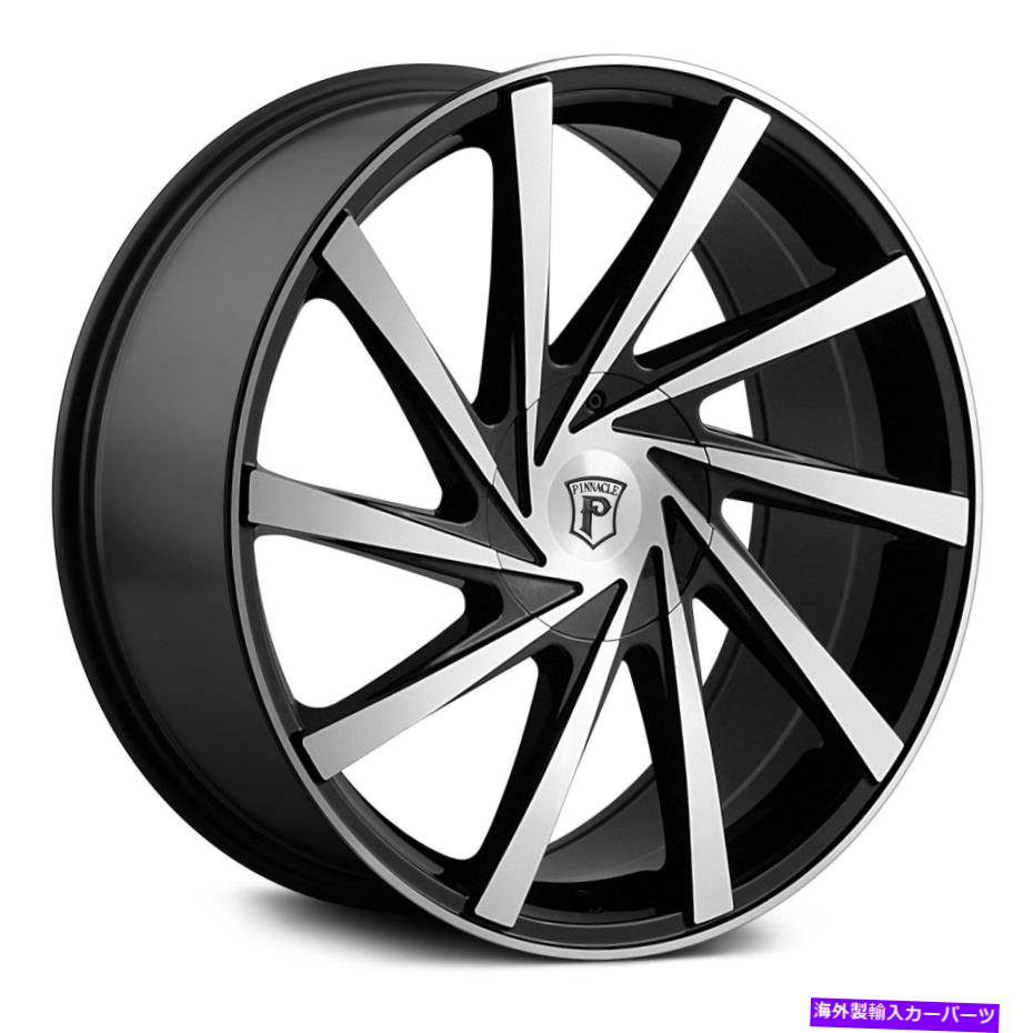 ホイール　４本セット Pinnacle P90 Turbina Wheels 20x8.5（40、5x114.3、73.1）4のブラックリムセット Pinnacle P90 TURBINA Wheels 20x8.5 (40, 5x114.3, 73.1) Black Rims Set of 4【並行輸入品】