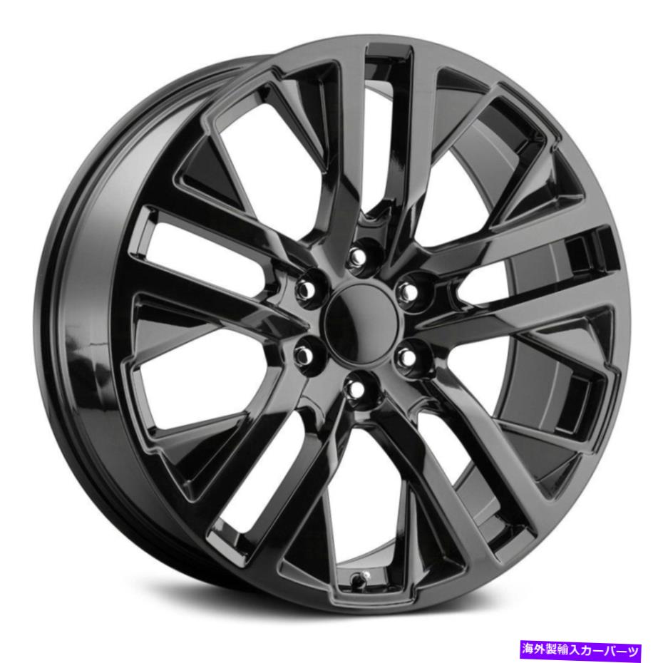 ホイール　４本セット レプリカ技術RT-15ホイール22x9（28、6x139.7、78.1）4のブラックリムセット Replica Tech RT-15 Wheels 22x9 (28, 6x139.7, 78.1) Black Rims Set of 4【並行輸入品】
