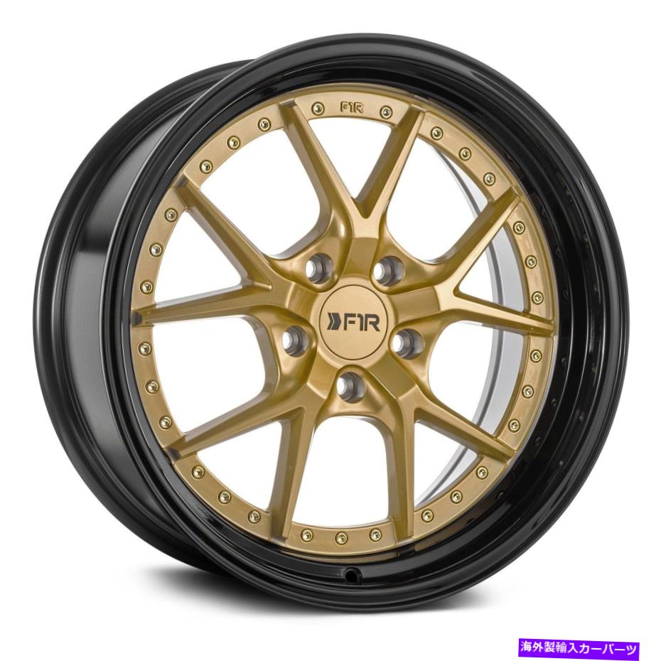 ホイール　４本セット F1R F105ホイール19x8.5（35、5x114.3、73.1）4のゴールドリムセット F1R F105 Wheels 19x8.5 (35, 5x114.3, 73.1) Gold Rims Set of 4【並行輸入品】