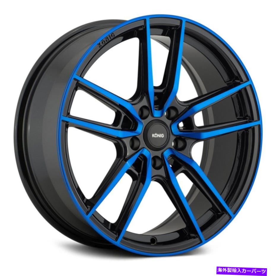 ホイール　４本セット Konig Myth Wheels 19x8.5（40、5x114.3、73.1）4のブラックリムセット Konig MYTH Wheels 19x8.5 (40, 5x114.3, 73.1) Black Rims Set of 4【並行輸入品】