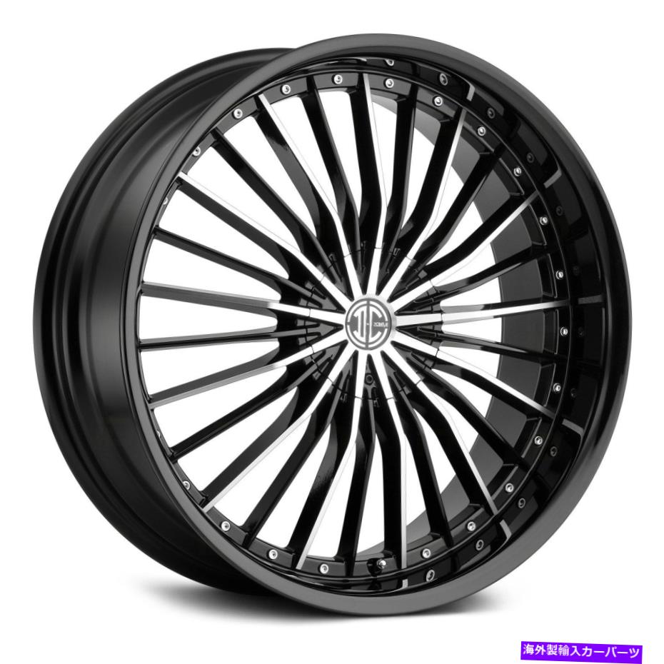 ホイール　４本セット 2crave番号26ホイール22x8.5（10、5x120.65、74.1）4のブラックリムセット 2Crave NUMBER 26 Wheels 22x8.5 (10, 5x120.65, 74.1) Black Rims Set of 4【並行輸入品】