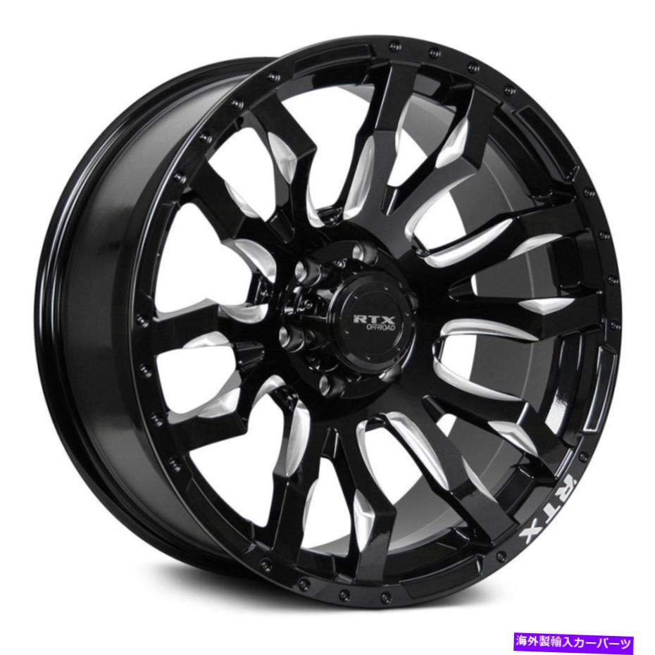 ホイール　４本セット RTXパットンホイール20x9（10、6x139.7、106.1）4のブラックリムセット RTX PATTON Wheels 20x9 (10, 6x139.7, 106.1) Black Rims Set of 4【並行輸入品】