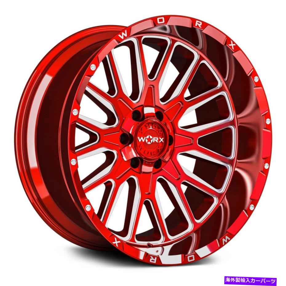 ホイール　４本セット Worx 818RMホイール20x10（-19、8x165.1、125.2）4の赤いリムセット Worx 818RM Wheels 20x10 (-19, 8x165.1, 125.2) Red Rims Set of 4【並行輸入品】