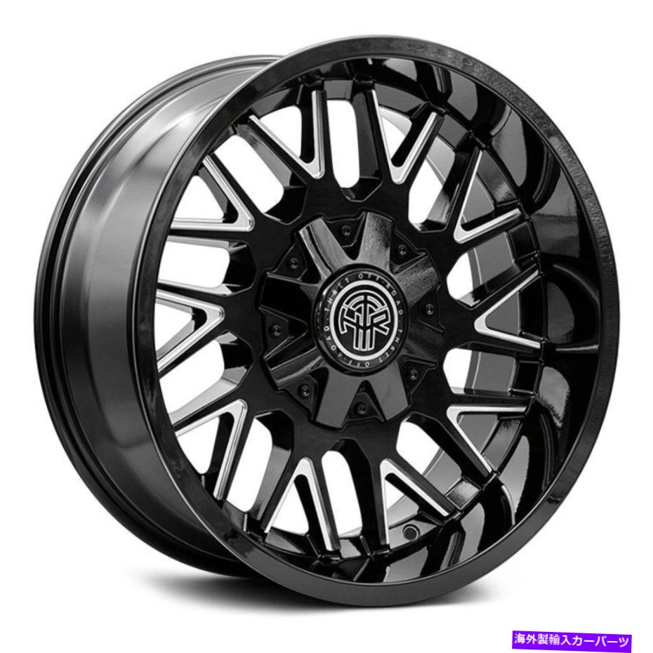 ホイール　４本セット スレットオフロードリボルバーホイール20x10（-21、5x139.7、87.1）4のブラックリムセット Thret Offroad Revolver Wheels 20x10 (-21, 5x139.7, 87.1) Black Rims Set of 4【並行輸入品】