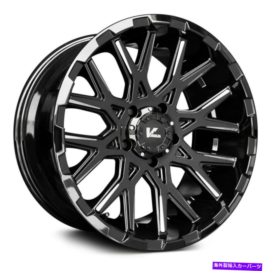 ホイール　４本セット VロックVR10反動ホイール17x9.5（-5、6x139.7、108.1）4のブラックリムセット V-Rock VR10 RECOIL Wheels 17x9.5 (-5, 6x139.7, 108.1) Black Rims Set of 4【並行輸入品】
