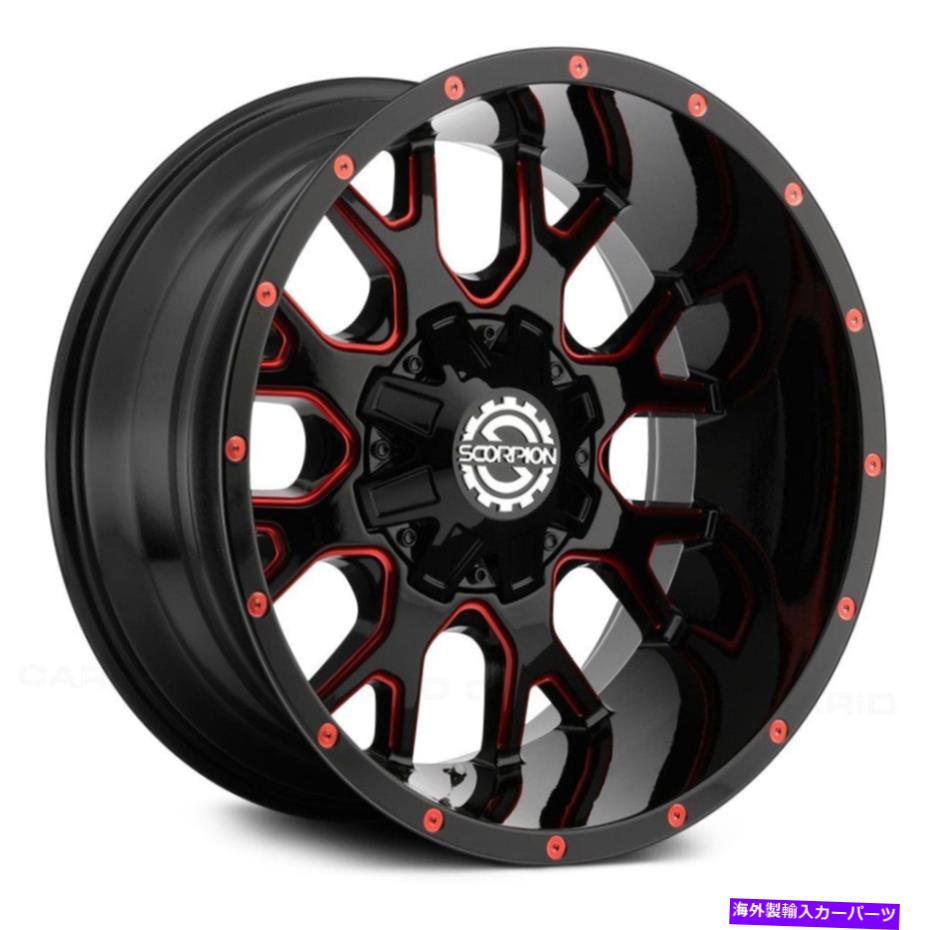 ホイール　４本セット Scorpion SC19ホイール20x10（-19、6x139.7、106.1）4のブラックリムセット Scorpion SC19 Wheels 20x10 (-19, 6x139.7, 106.1) Black Rims Set of 4【並行輸入品】
