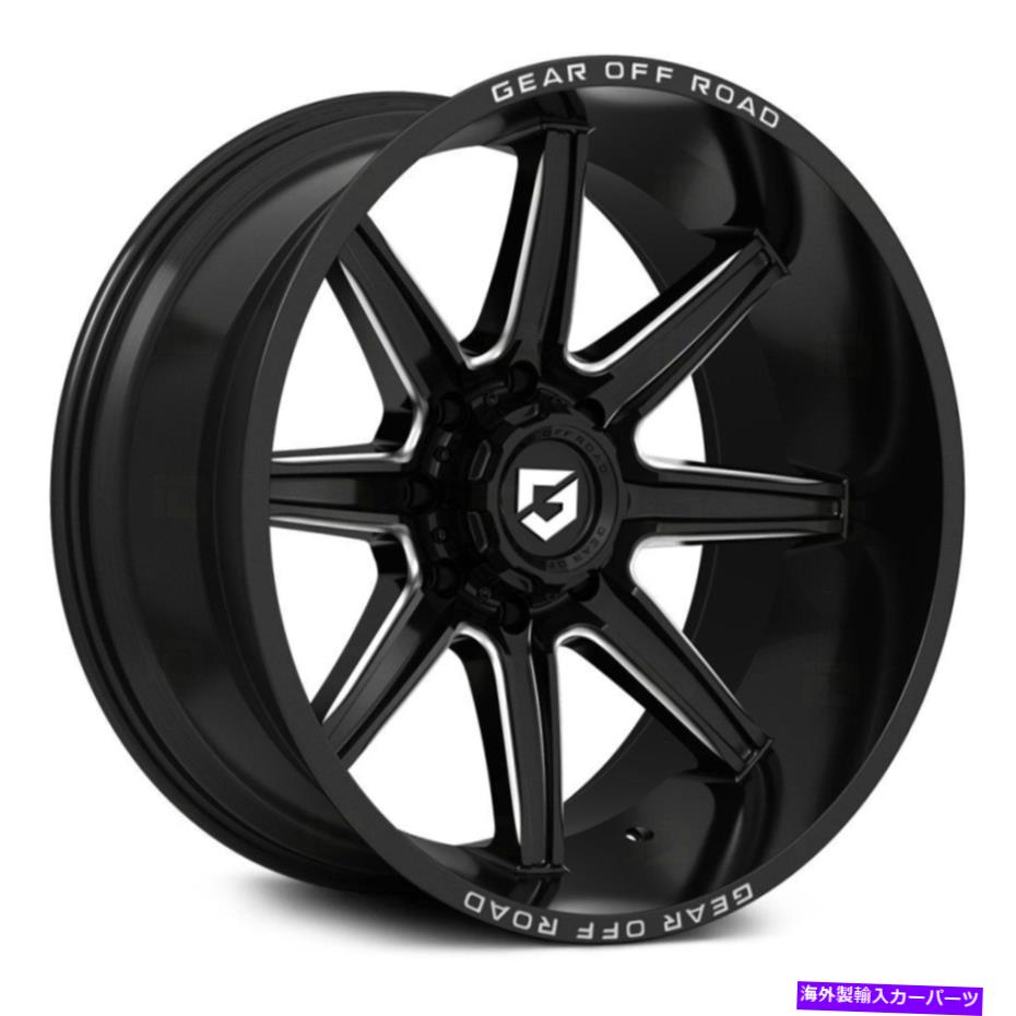 ホイール　４本セット ギアアロイ765bmホイール22x12（-44、8x165.1、125.2）4のブラックリムセット Gear Alloy 765BM Wheels 22x12 (-44, 8x165.1, 125.2) Black Rims Set of 4【並行輸入品】