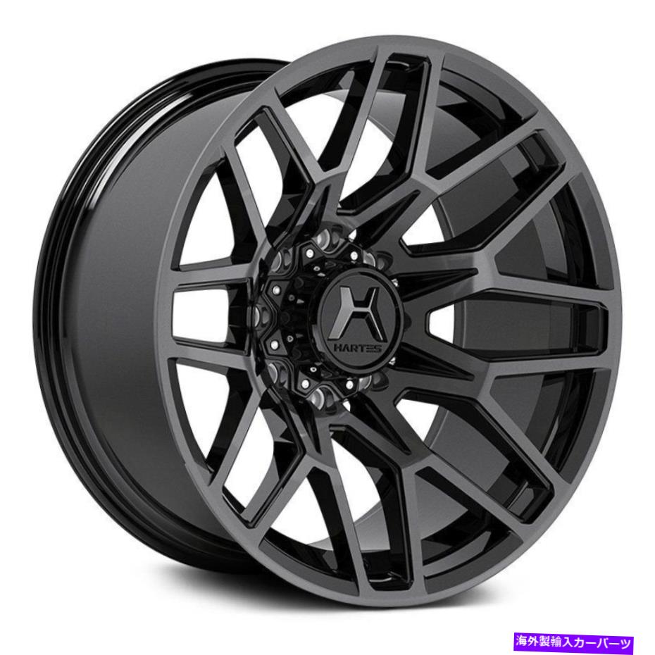 ホイール　４本セット Hartes Metal YSM-754クロスボウホイール22x12（-44、5x127）4のブラックリムセット Hartes Metal YSM-754 CROSSBOW Wheels 22x12 (-44, 5x127) Black Rims Set of 4【並行輸入品】