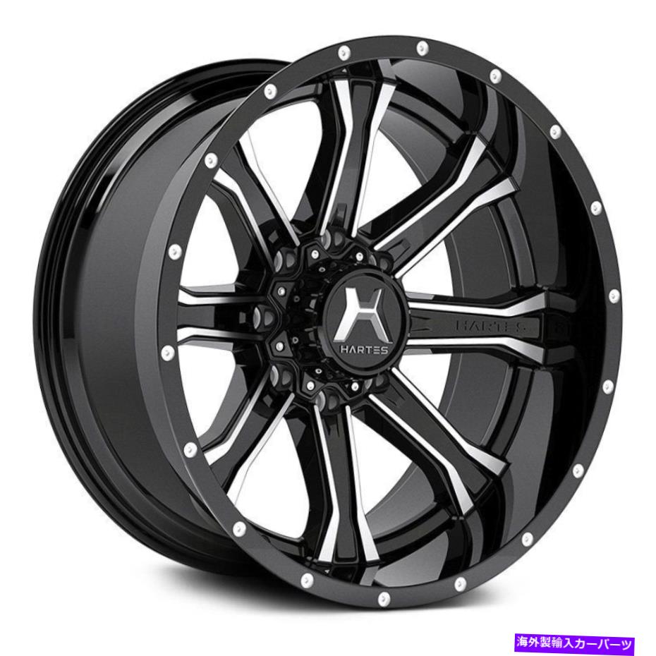 ホイール　４本セット Hartes l YSM-711ストライクホイール22x12（-44、6x139.7）4のブラックリムセット Hartes l YSM-711 STRIKE Wheels 22x12 (-44, 6x139.7) Black Rims Set of 4【並行輸入品】