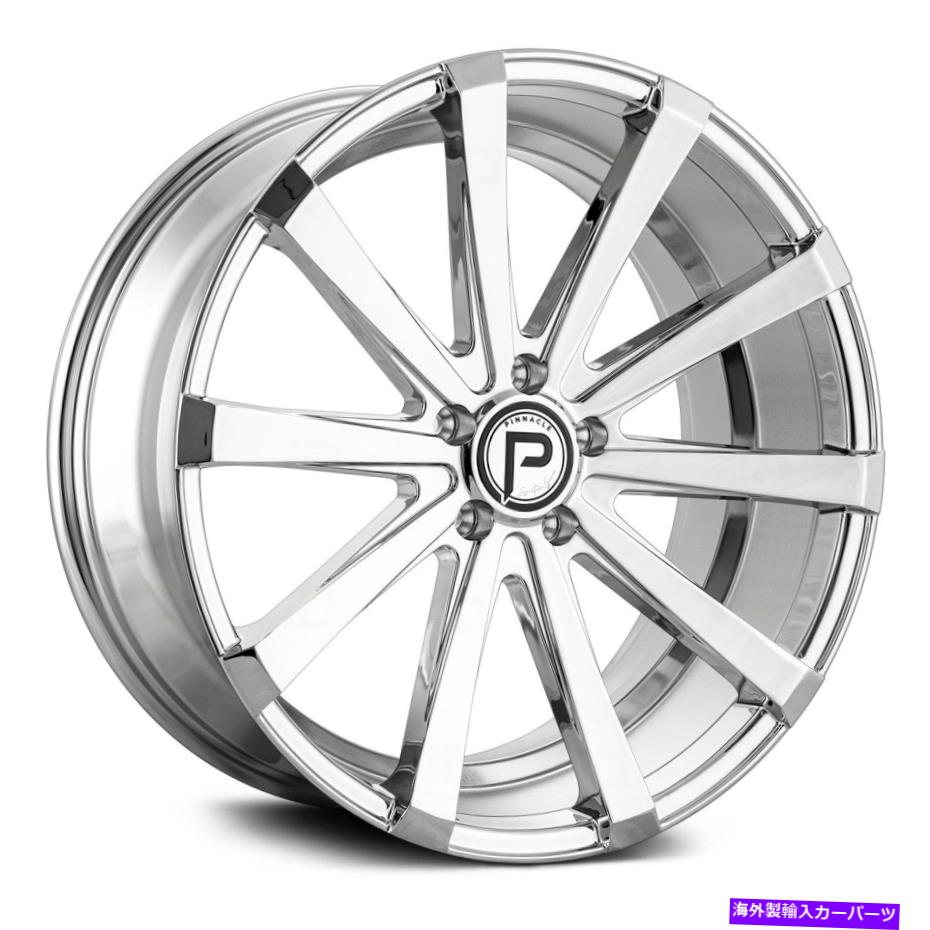 ホイール　４本セット ピナクルP100ロイヤリティホイール20x8.5（35、5x114.3、74.1）4のクロムリムセット Pinnacle P100 ROYALTY Wheels 20x8.5 (35, 5x114.3, 74.1) Chrome Rims Set of 4【並行輸入品】