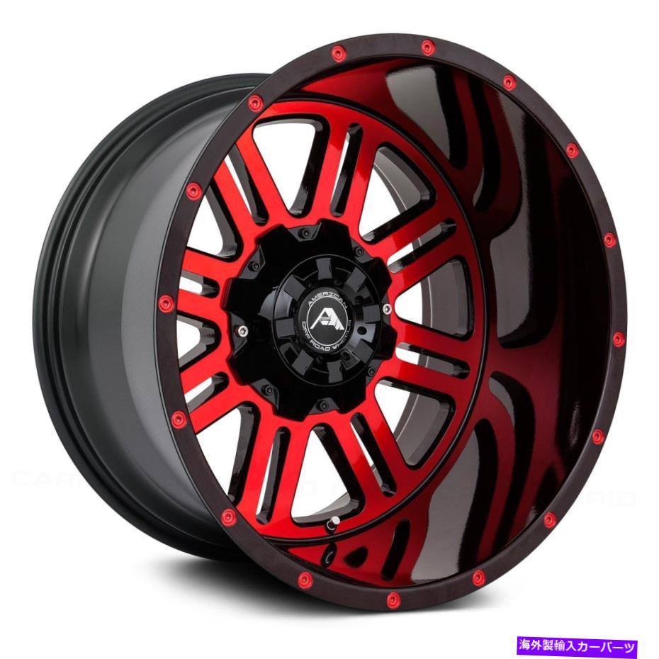 ホイール　４本セット American Off-Road A106ホイール22x14（-76、6x139.7、106.1）4のブラックリムセット American Off-Road A106 Wheels 22x14 (-76, 6x139.7, 106.1) Black Rims Set of 4【並行輸入品】