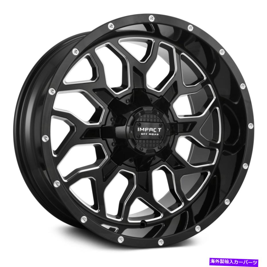 ホイール　４本セット 衝撃道路813ホイール22x12（-44、6x135、106.1）4のブラックリムセット Impact Off Road 813 Wheels 22x12 (-44, 6x135, 106.1) Black Rims Set of 4【並行輸入品】 378,428円