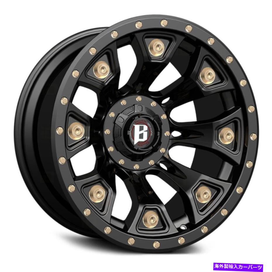 ホイール　４本セット 弾道オフロード976ウォーハンマーホイール22x12（-50、5x127）4のブラックリムセット Ballistic Off-Road 976 WARHAMMER Wheels 22x12 (-50, 5x127) Black Rims Set of 4【並行輸入品】