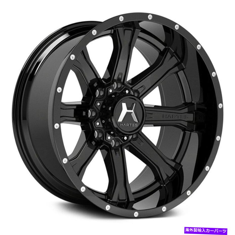 ホイール　４本セット Hartes Metal YSM-711ストライクホイール22x12（-44、6x139.7）4のブラックリムセット Hartes Metal YSM-711 STRIKE Wheels 22x12 (-44, 6x139.7) Black Rims Set of 4【並行輸入品】