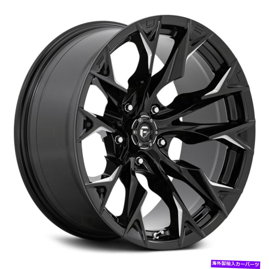 ホイール　４本セット Fuel D803 Flame 5 1PCホイール20x9（1、5x127、71.5）4のブラックリムセット Fuel D803 FLAME 5 1PC Wheels 20x9 (1, 5x127, 71.5) Black Rims Set of 4【並行輸入品】