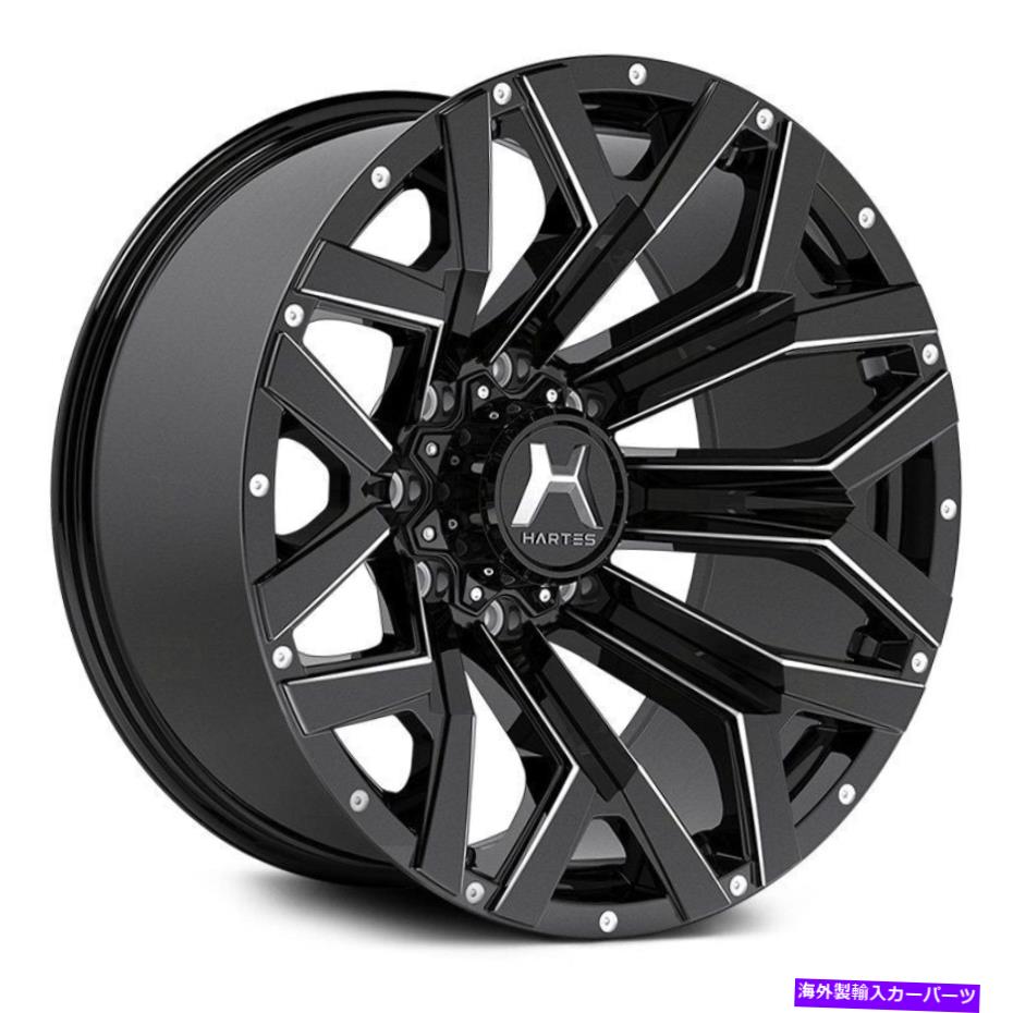 ホイール　４本セット Hartes Metal YSM-782ホーキッシュホイール22x12（-44、5x127、78.1）4のブラックリムセット Hartes Metal YSM-782 HAWKISH Wheels 22x12 (-44, 5x127, 78.1) Black Rims Set of 4【並行輸入品】