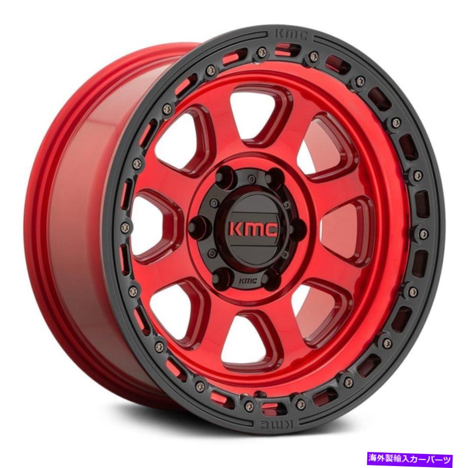 ホイール　４本セット KMC KM548チェイスホイール20x9（0、8x165.1、125.1）4の赤いリムセット KMC KM548 CHASE Wheels 20x9 (0, 8x165.1, 125.1) Red Rims Set of 4【並行輸入品】