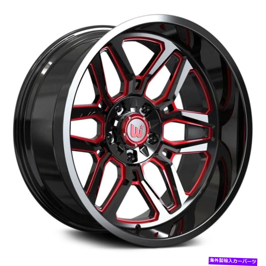 ホイール　４本セット ウエスタンレンジャーホイール22x12（-44、6x139.7、110）4のブラックリムセット Western RANGER Wheels 22x12 (-44, 6x139.7, 110) Black Rims Set of 4【並行輸入品】