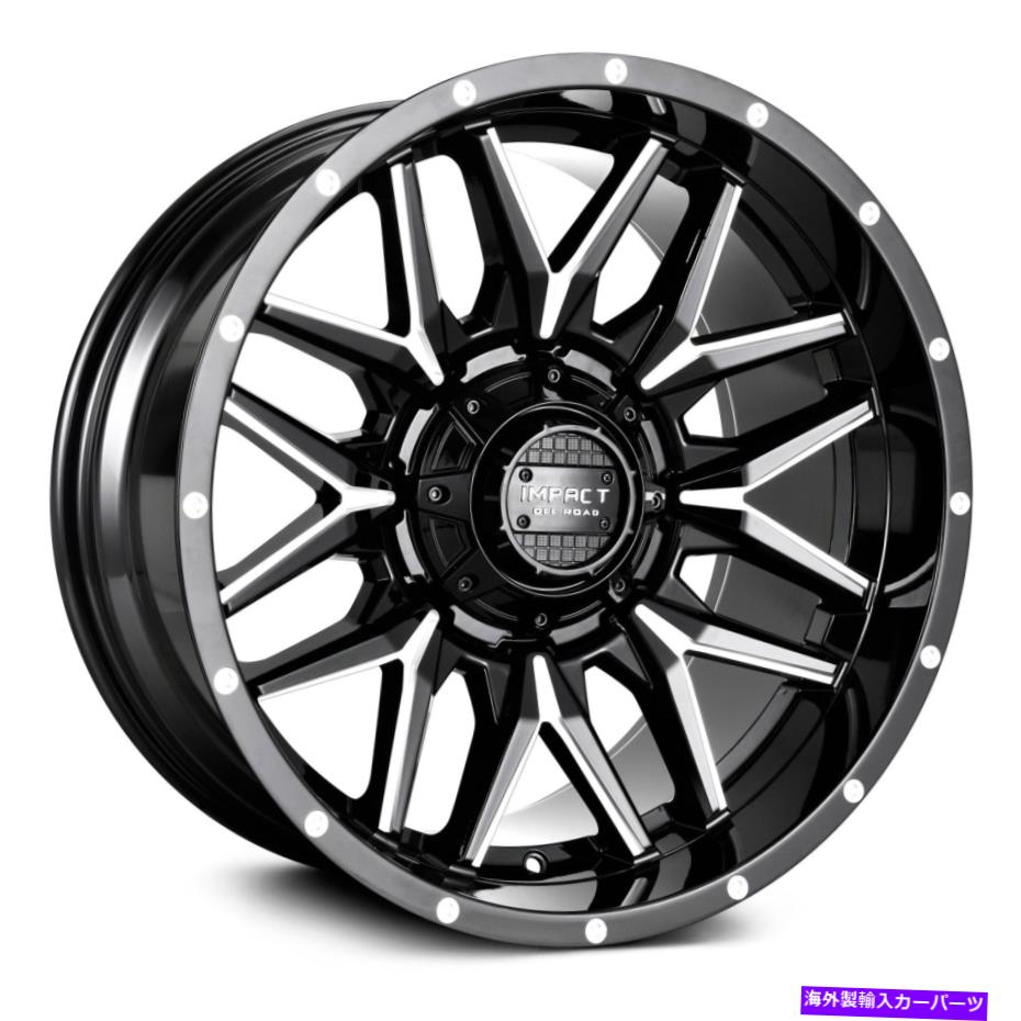 ホイール　４本セット 衝撃道路819ホイール22x12（-44、6x139.7、106.1）4のブラックリムセット Impact Off Road 819 Wheels 22x12 (-44, 6x139.7, 106.1) Black Rims Set of 4【並行輸入品】