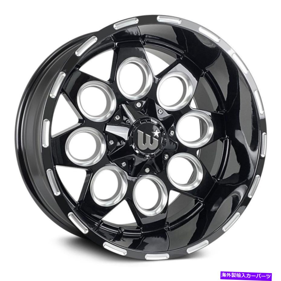 ホイール　４本セット ウエスタンストームホイール22x12（-44、8x170、124.9）4のブラックリムセット Western STORM Wheels 22x12 (-44, 8x170, 124.9) Black Rims Set of 4【並行輸入品】