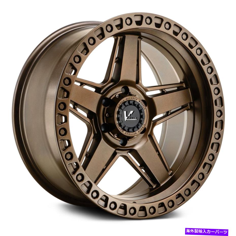 ホイール　４本セット VロックVR16 RAIDホイール22x12（-44、5x127、78.1）4のブロンズリムセット V-Rock VR16 RAID Wheels 22x12 (-44, 5x127, 78.1) Bronze Rims Set of 4【並行輸入品】｜Us Custom Parts Shop USDM