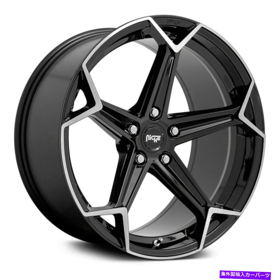 ホイール　４本セット ニッチM259矢印ホイール20x9（38、5x112、66.56）4のブラックリムセット Niche M259 ARROW Wheels 20x9 (38, 5x112, 66.56) Black Rims Set of 4【並行輸入品】